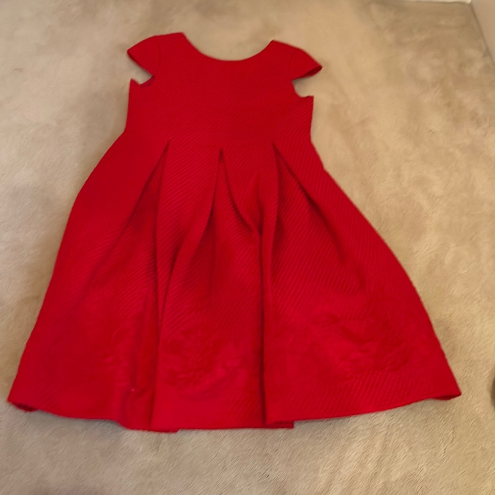 Red textured dress